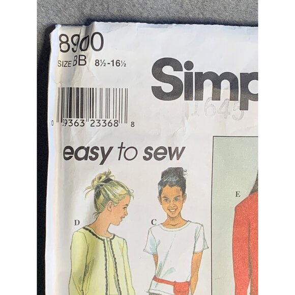Simplicity Girls Skirt Top Cardigan Sewing Pattern Sz 8.5-16.5 8900 - Uncut - Picture 2 of 4
